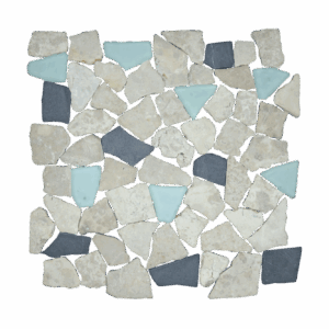 Pure Marble Weave - Mix White + Grey + Glass Green